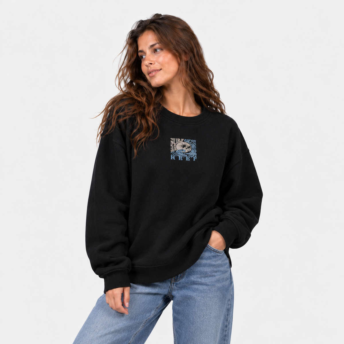 Polerón Reef Women Crew Black