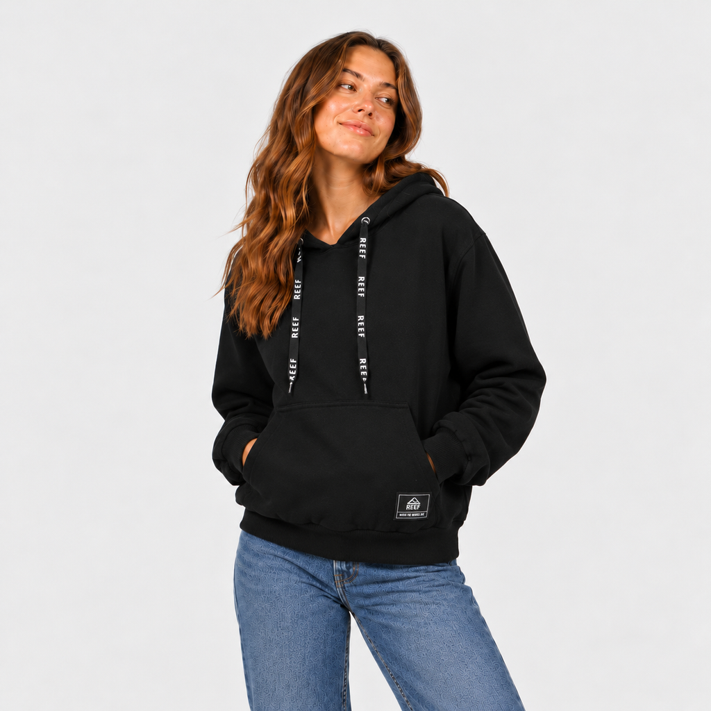 Poleron Women Hoodie Black Pink