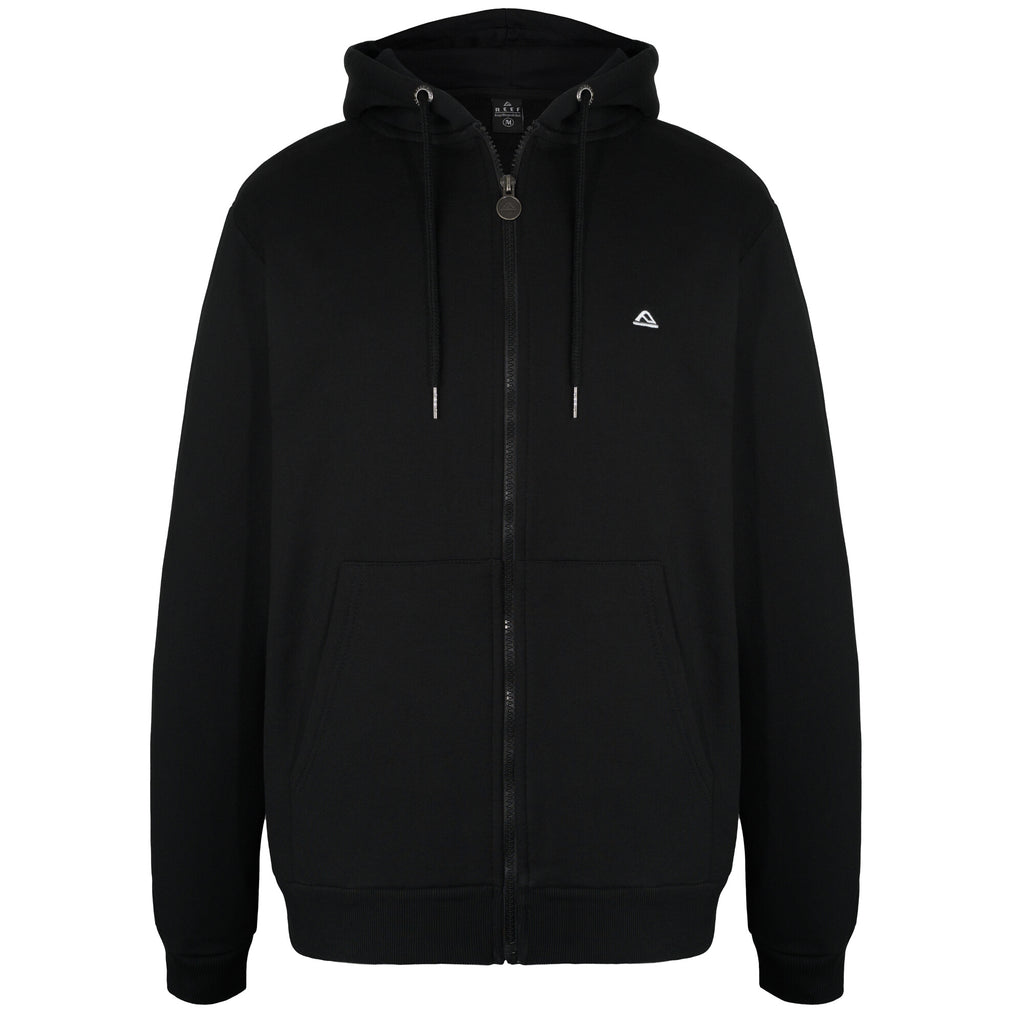 Polerón Mjer Reef Full Zipper Black Print White