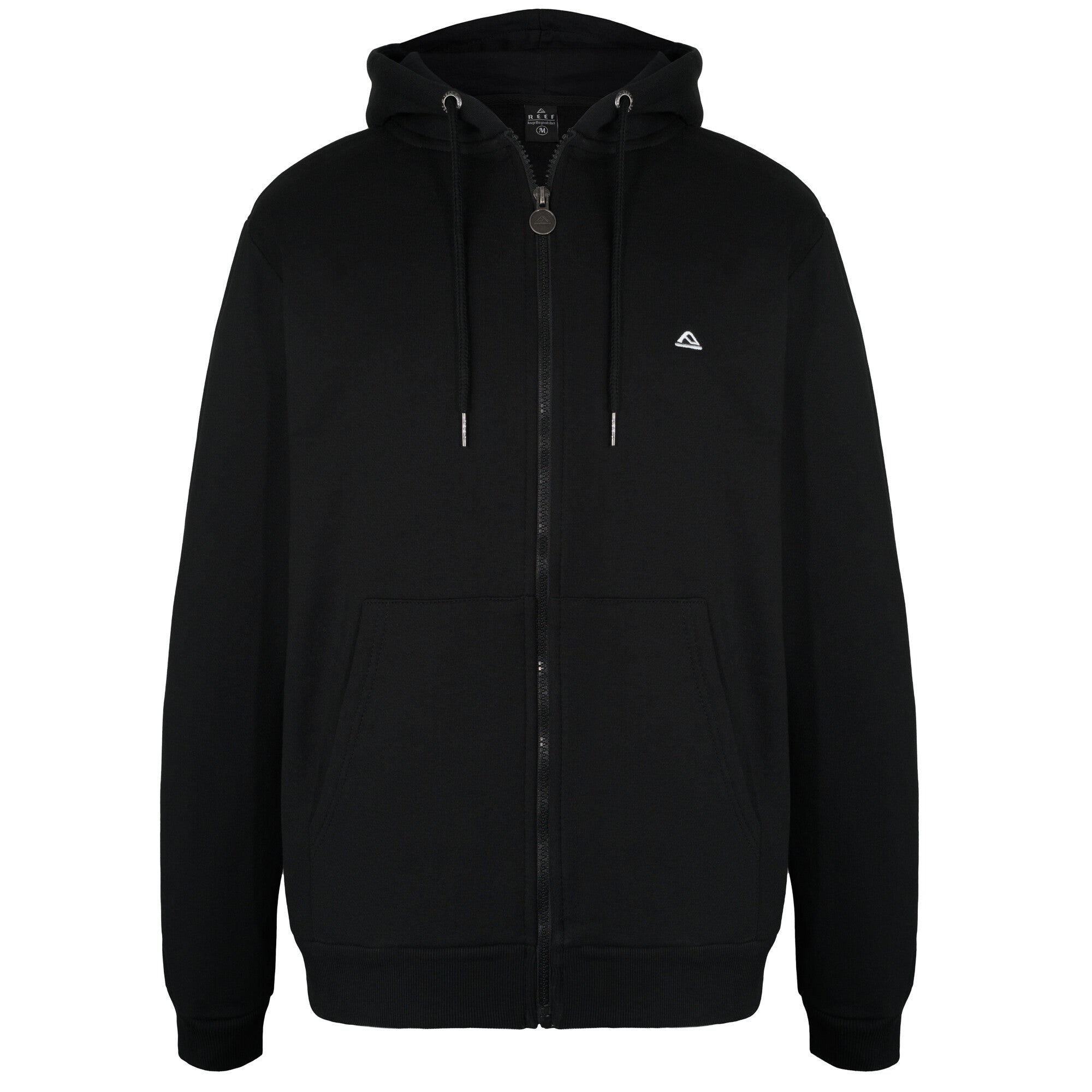Polerón Mjer Reef Full Zipper Black Print White