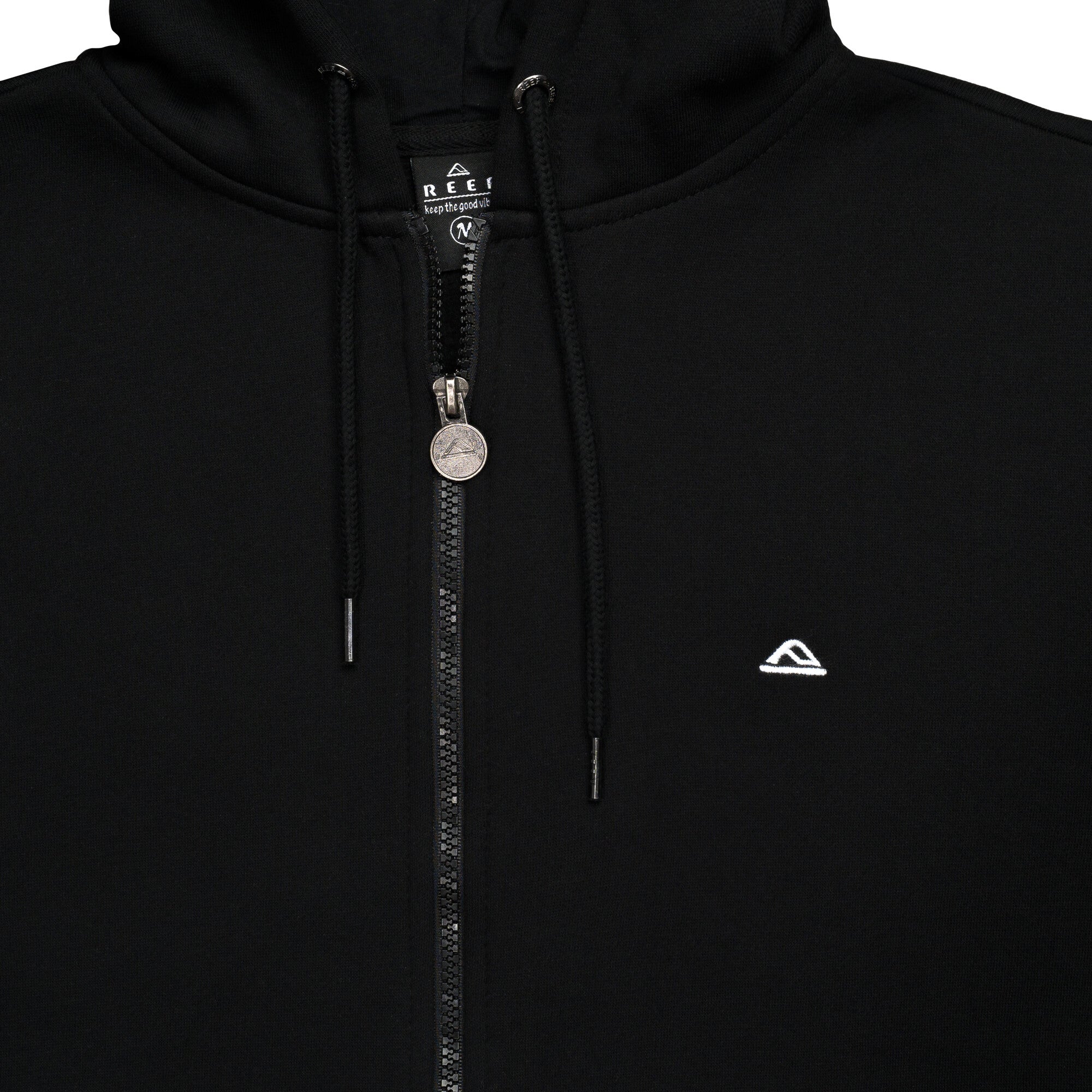 Polerón Mjer Reef Full Zipper Black Print White