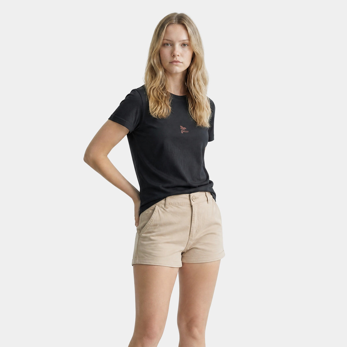 Polera Reef Women Basic Logo Black