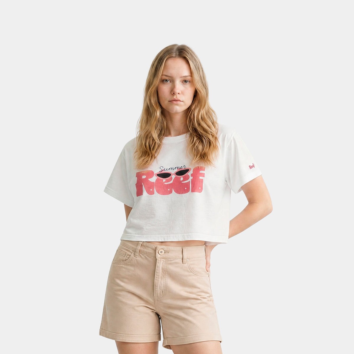 Polera Reef Women Boxy Summer White