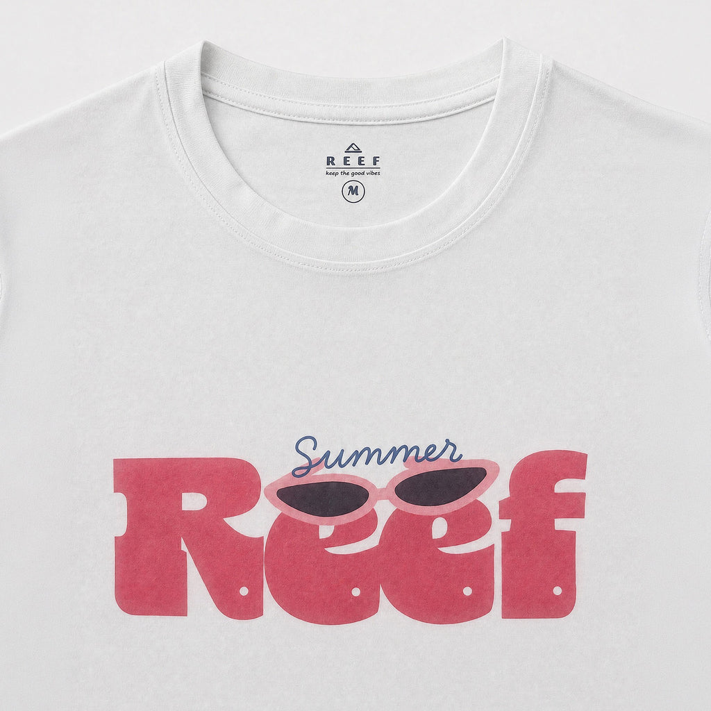 Polera Reef Women Boxy Summer White