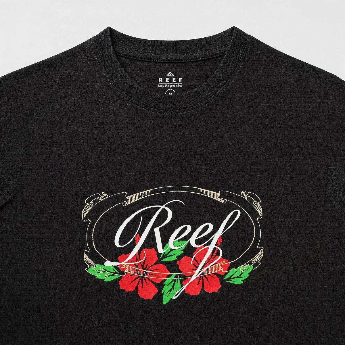 Polera Reef Women Boxy Flowers Black