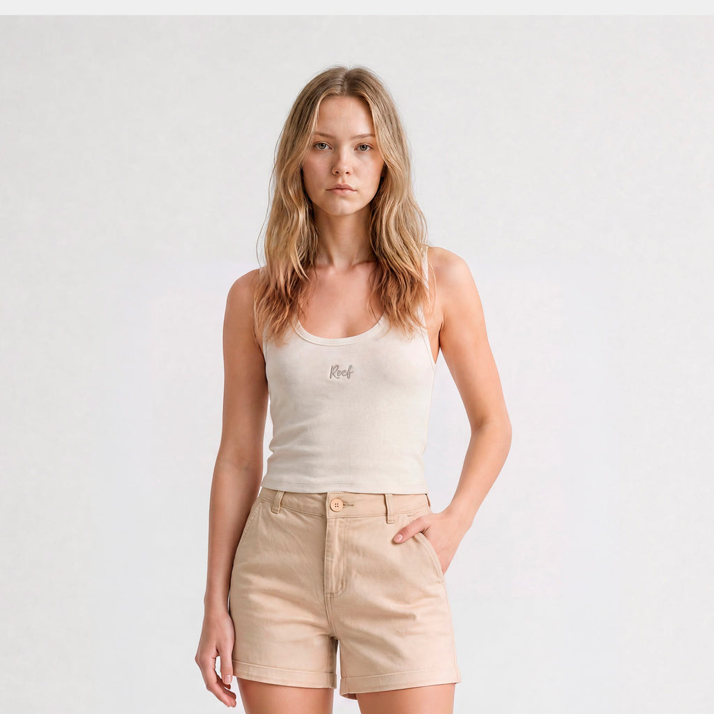Polera Reef Women Rib Top White