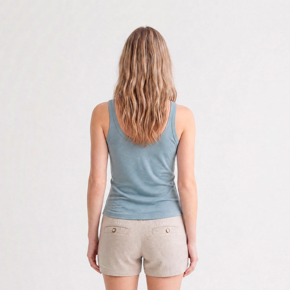 Polera Reef Women Rib Top Light Blue
