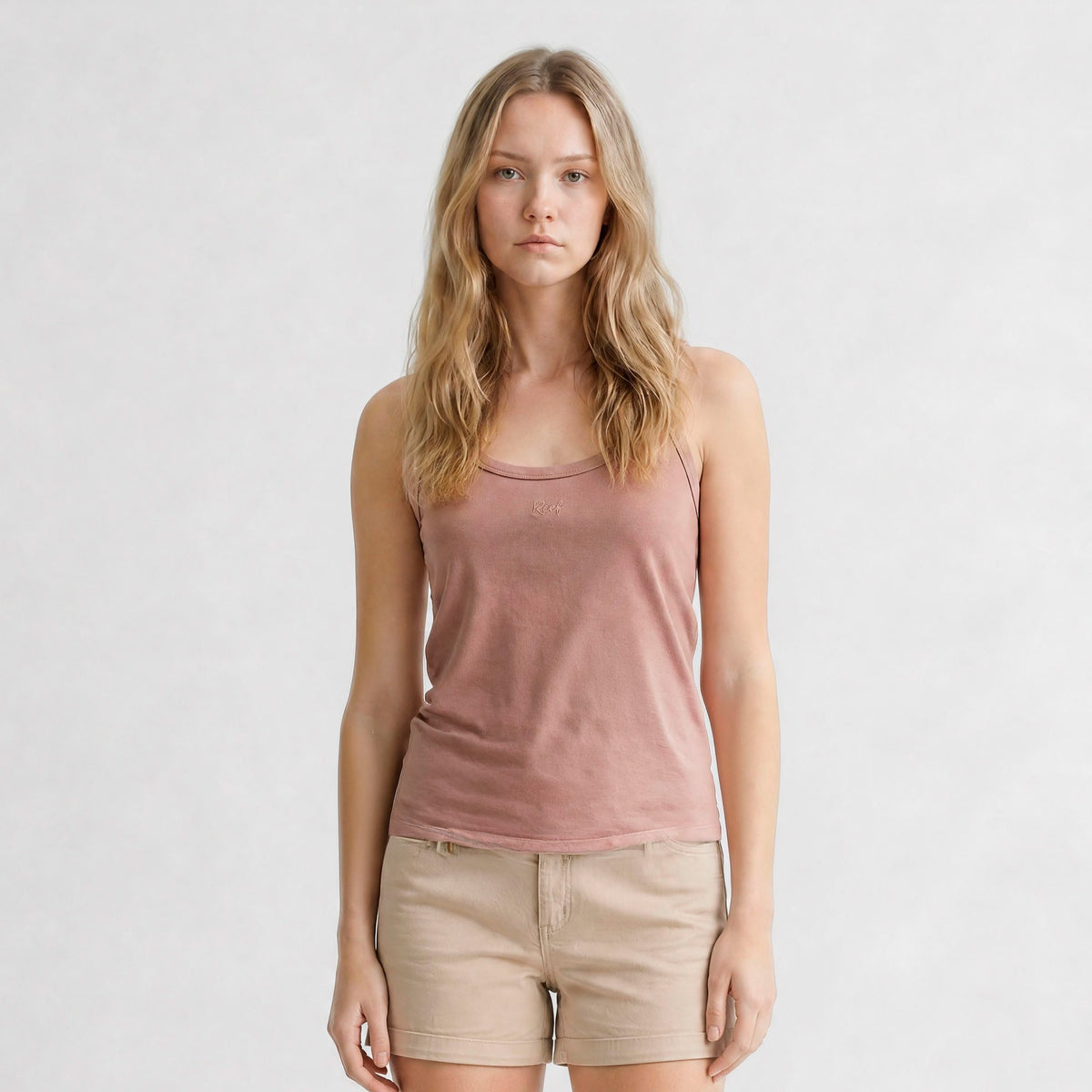 Polera Reef Women Rib Top Red