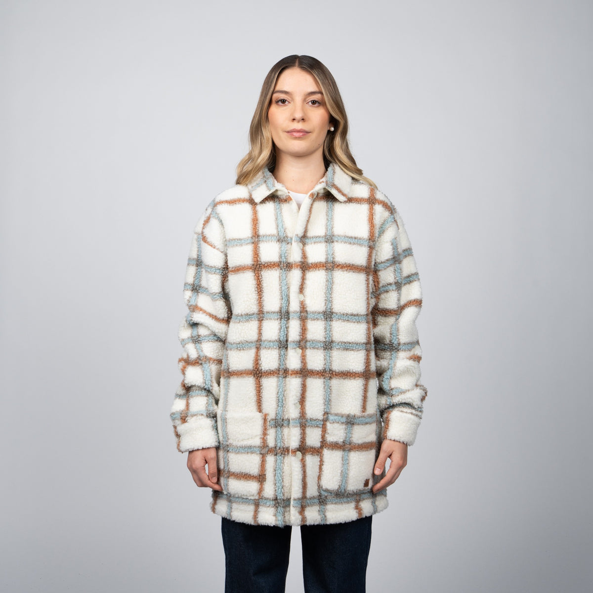 Sherpa Reef Women Buttons Beige Brown