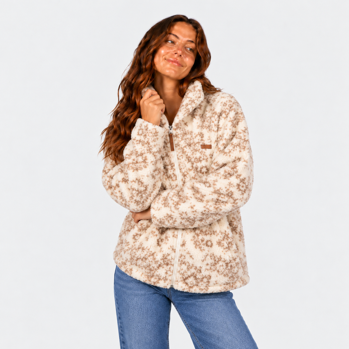 Sherpa Reef Women Full Zipper Cream