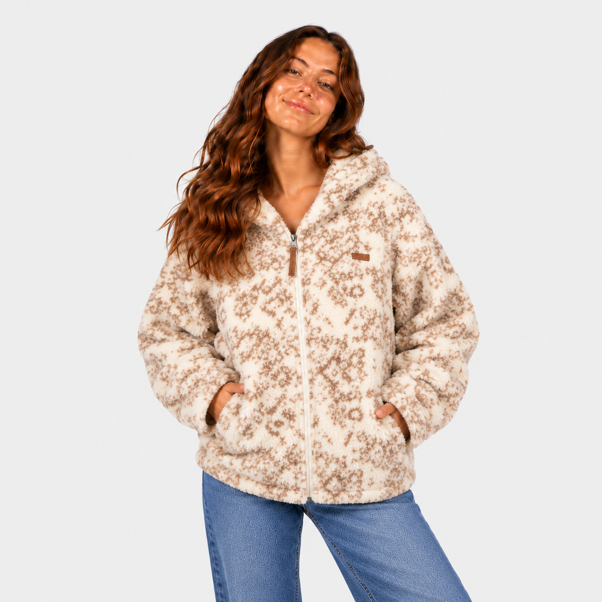 Sherpa Reef Women Full Zipper Cream