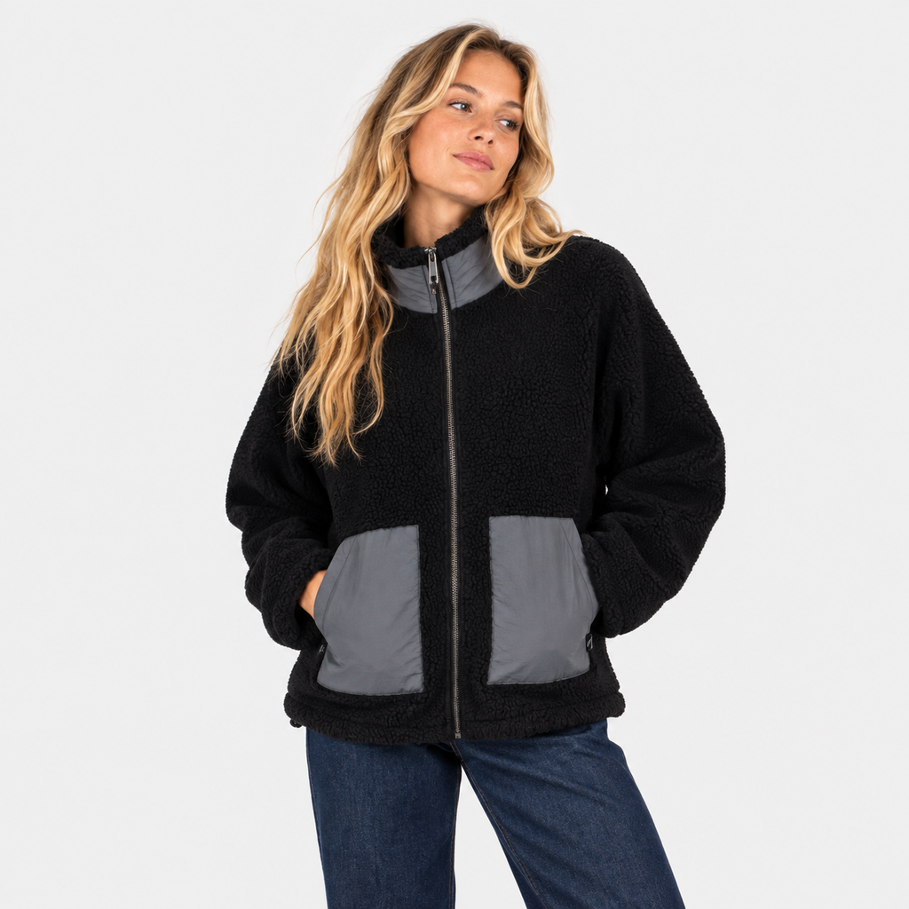 Sherpa Full Zipper Reef Women Black