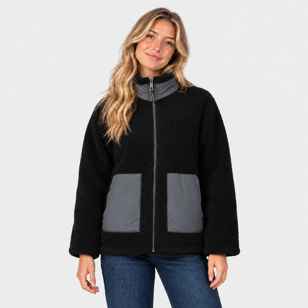 Sherpa Full Zipper Reef Women Black