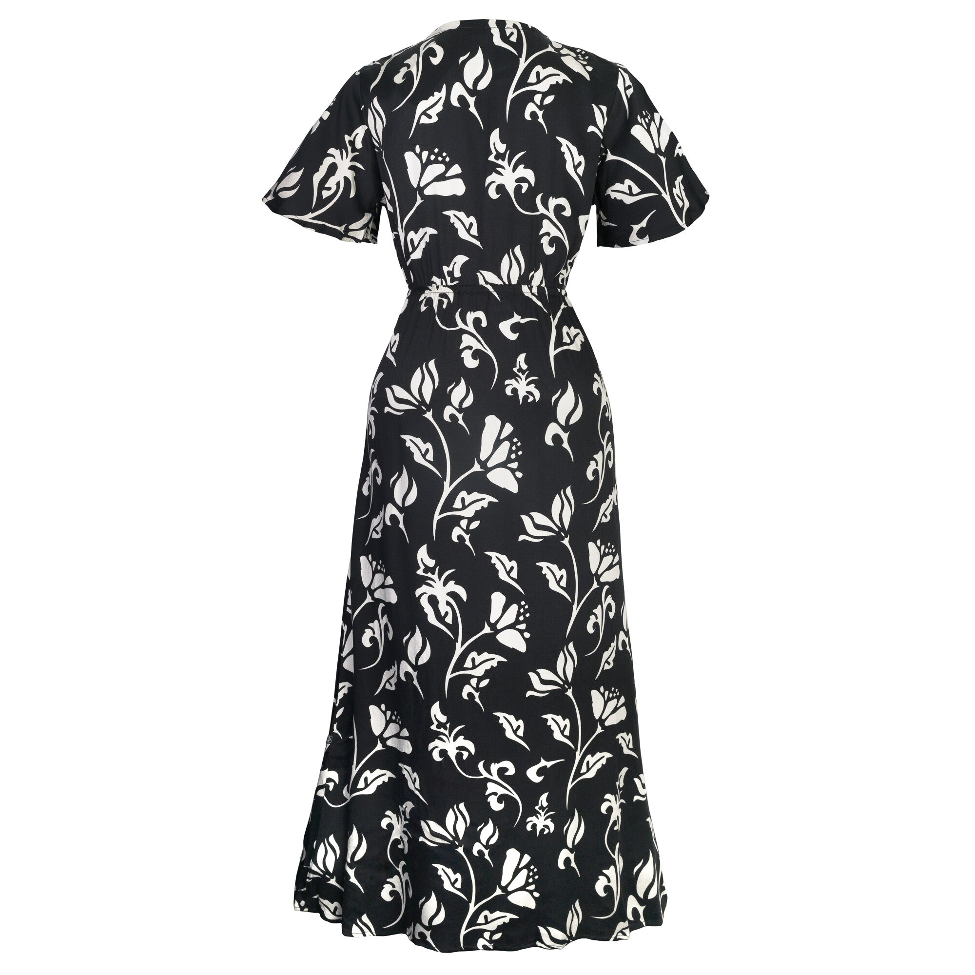Vestido Mujer Reef Cierre Botones Negro y Blanco