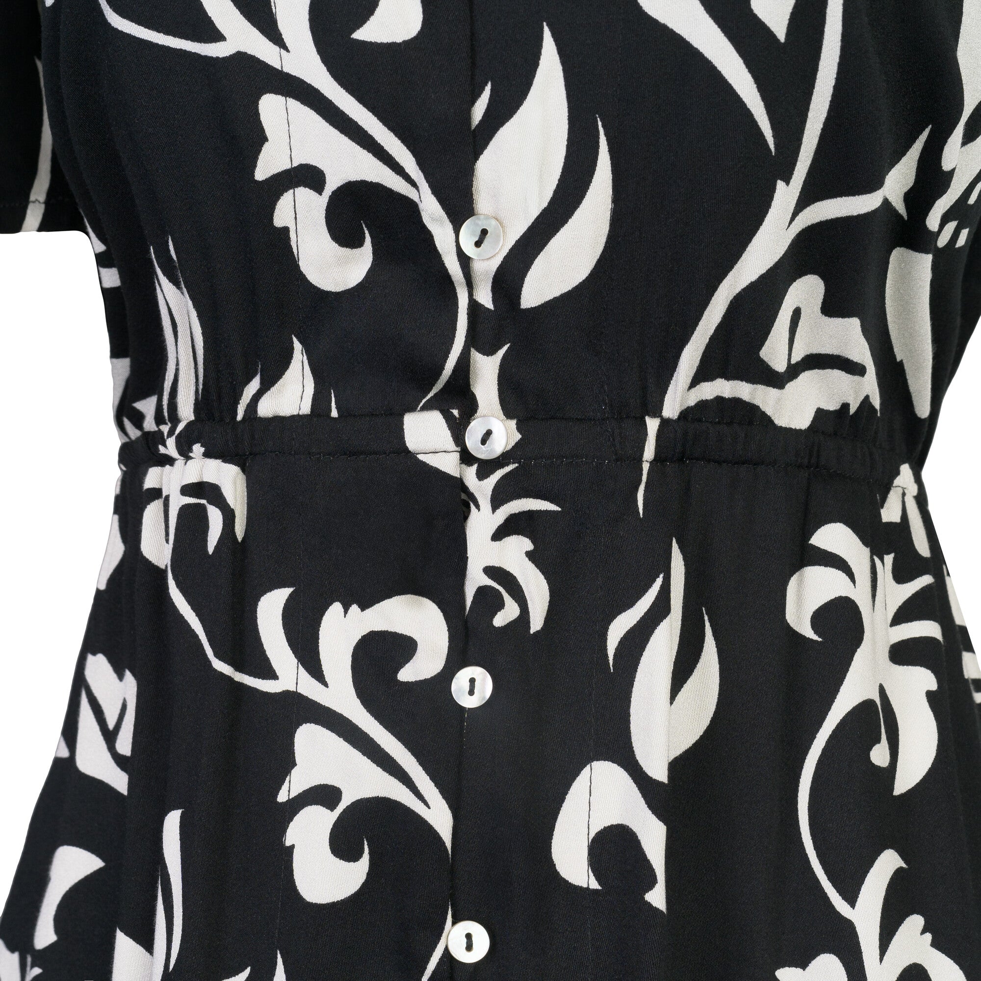 Vestido Mujer Reef Cierre Botones Negro y Blanco