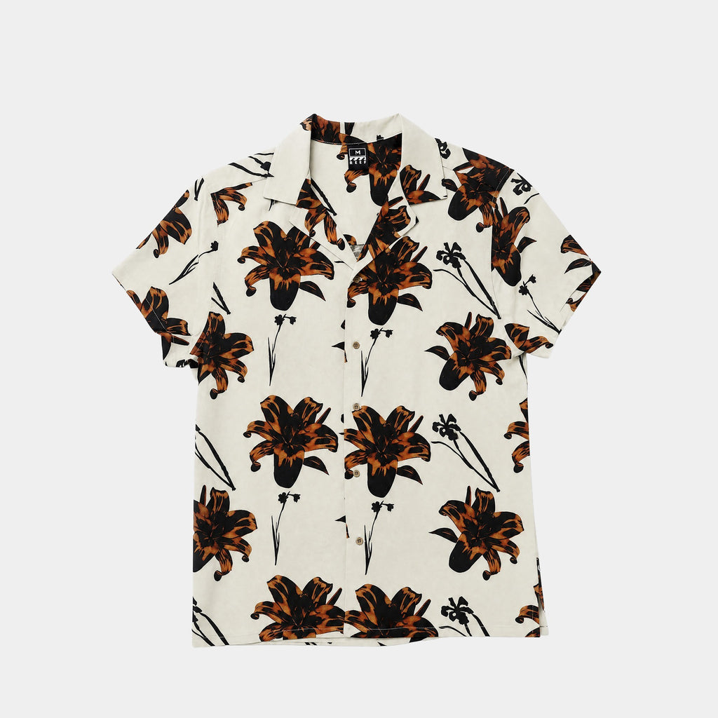 Camisa Reef Men Lyocell Solid Manga Corta Beige