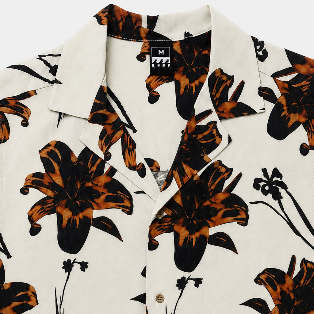 Camisa Reef Men Lyocell Solid Manga Corta Beige