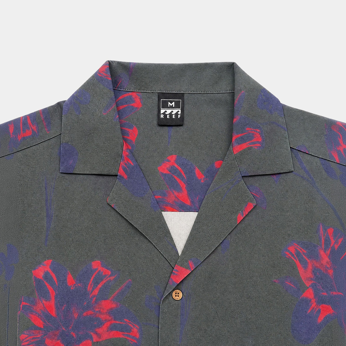 Camisa Reef Men Lyocell Solid Manga Corta Olive