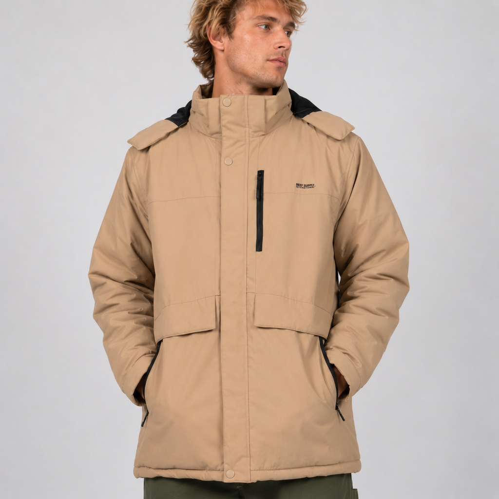 Parka Reef Men Full Zipper Brown