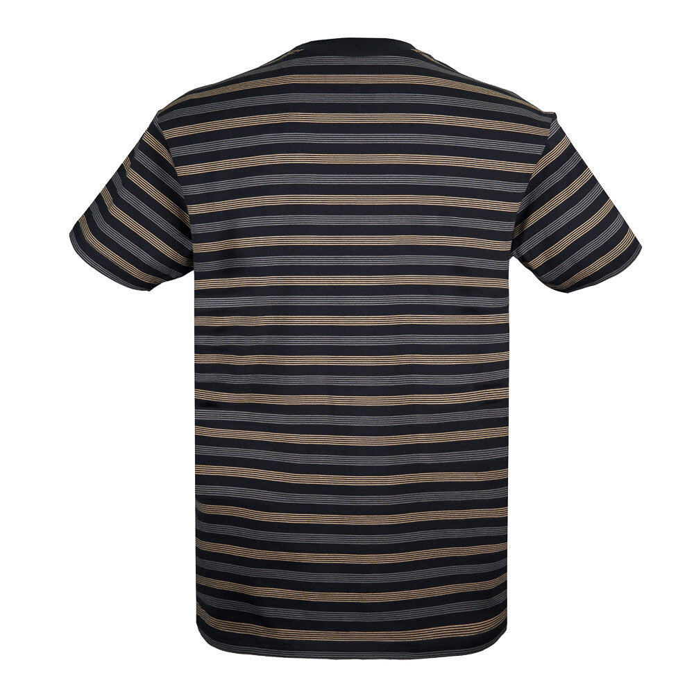 Polera Reef Men Stripe Black Gold Grey