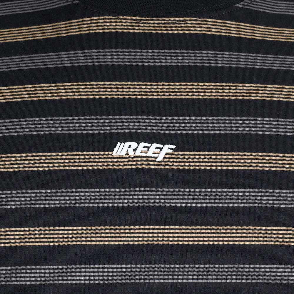 Polera Reef Men Stripe Black Gold Grey