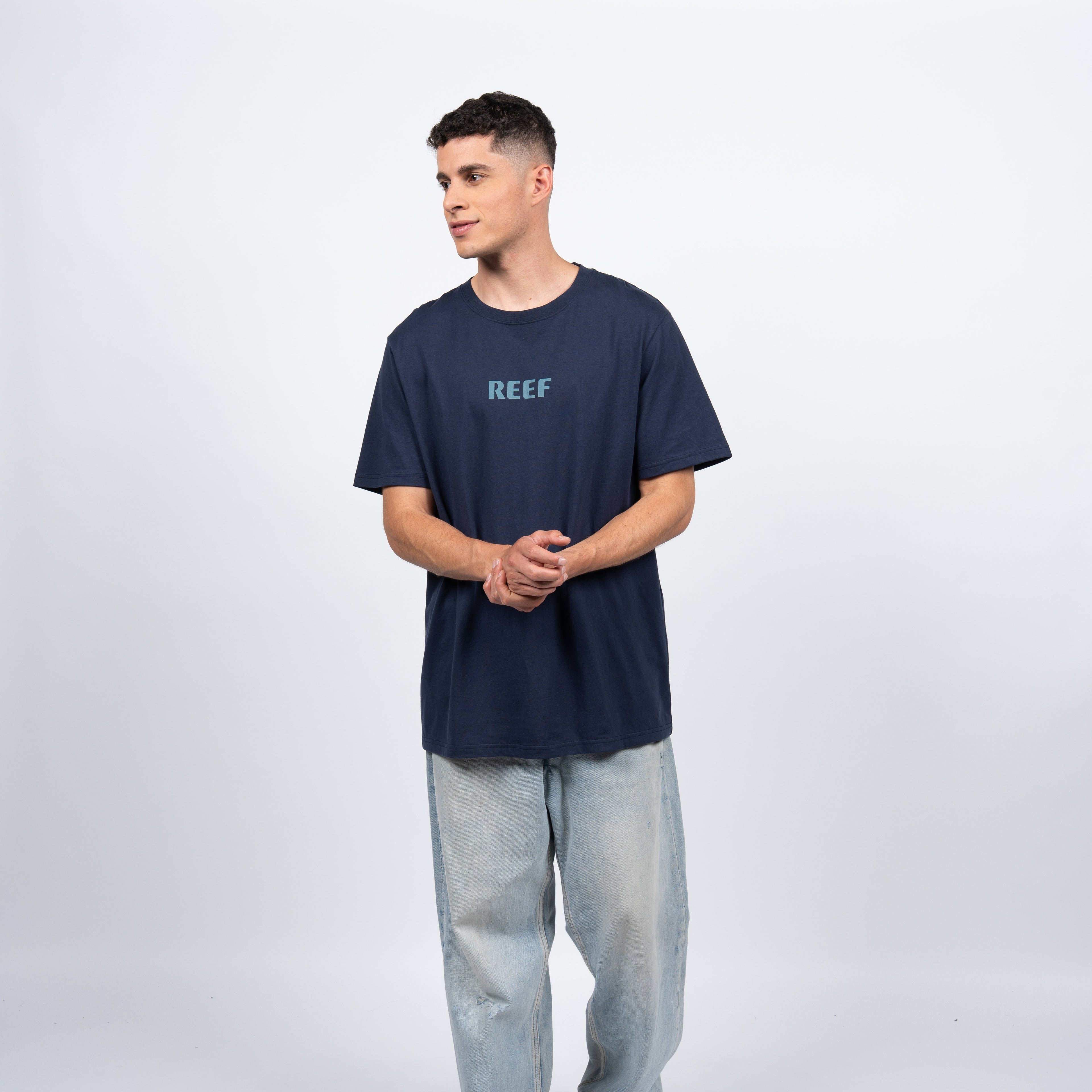 Polera Reef Men Logo Blue
