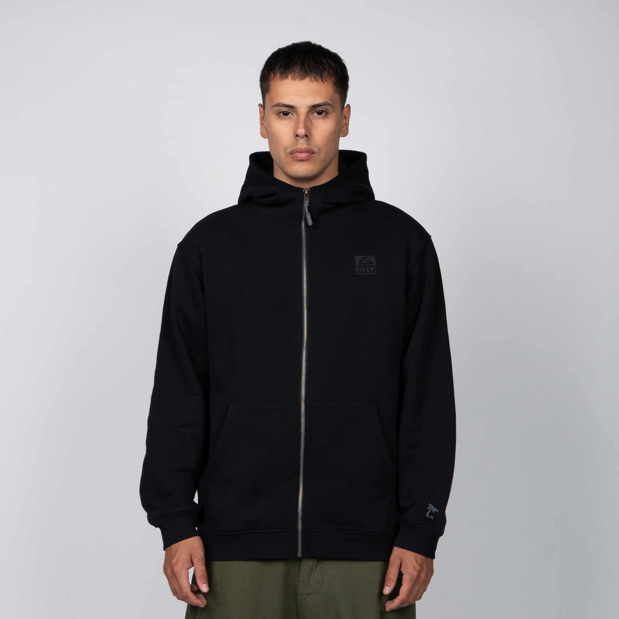 Polerón Full Zipper Men All Black