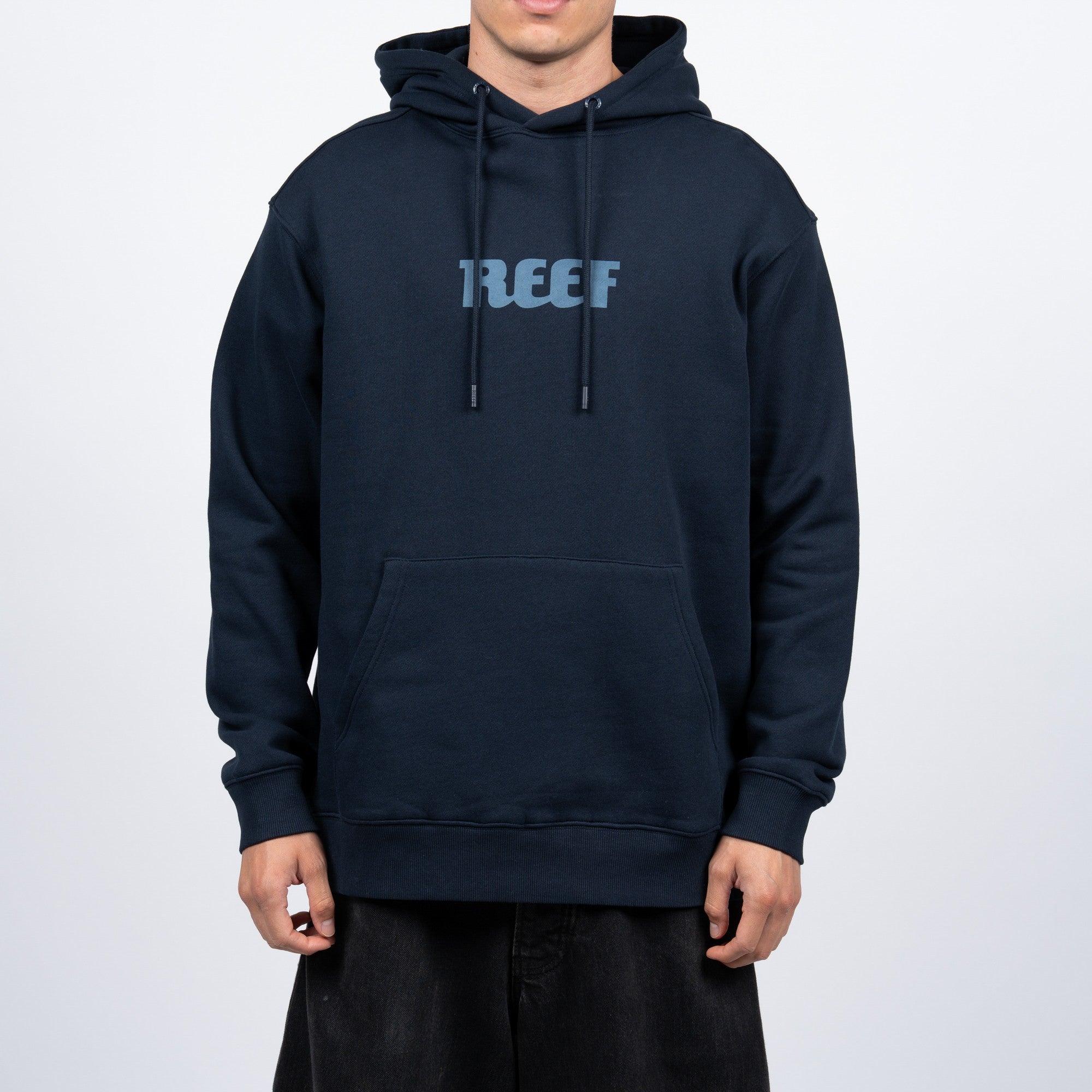 Polerón Hoodie Reef Men Blue Logo Light Blue