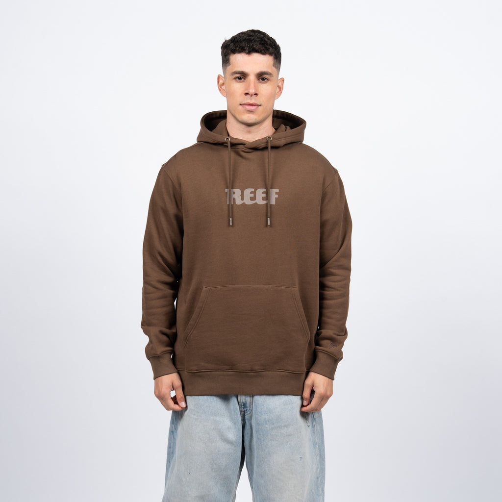 Polerón Hoodie Reef Men Brown Logo Light Brown