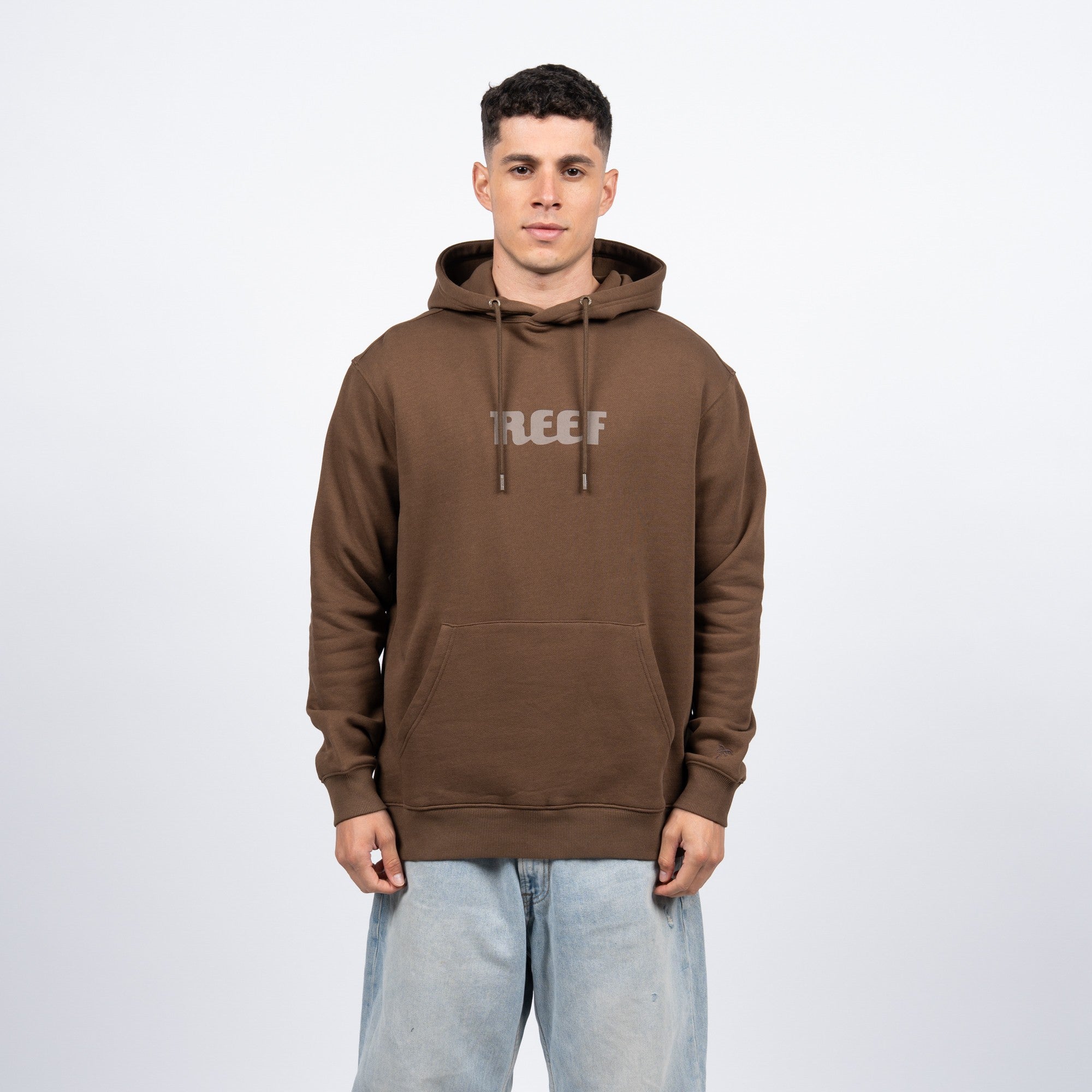 Polerón Hoodie Reef Men Brown Logo Light Brown