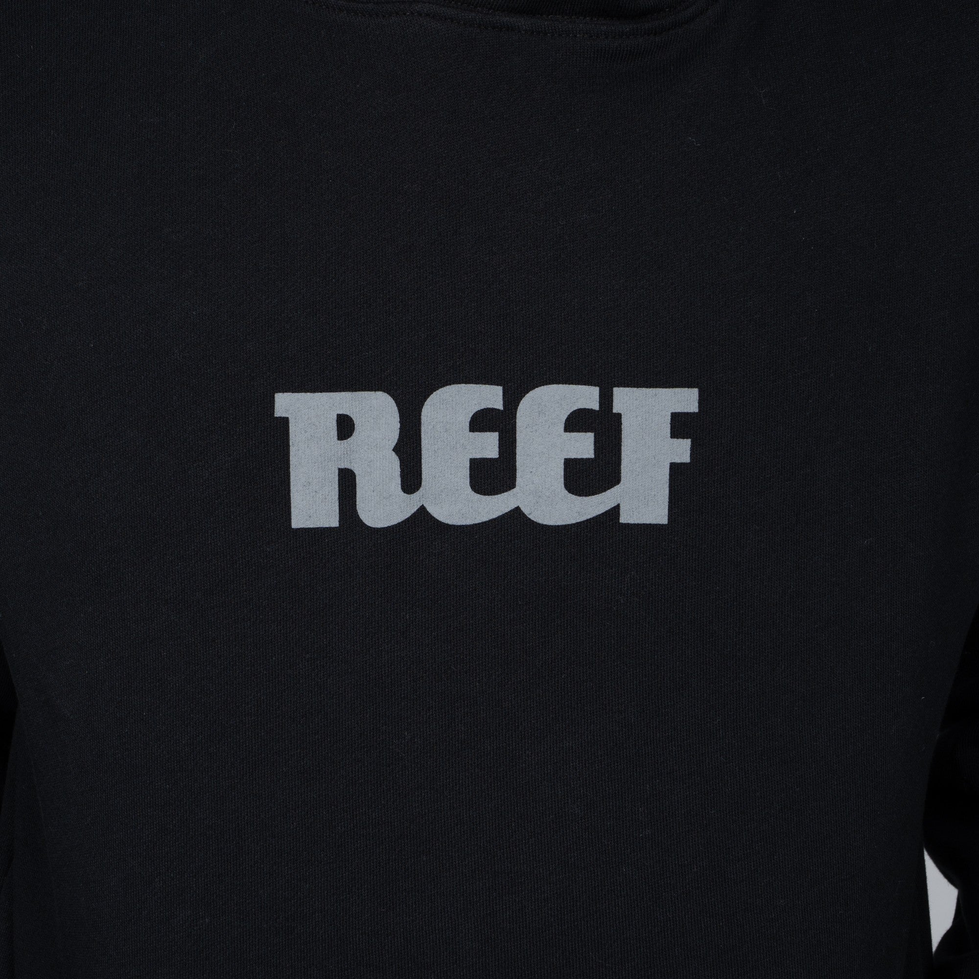 Polerón Hoodie Reef Men Black Logo  Grey