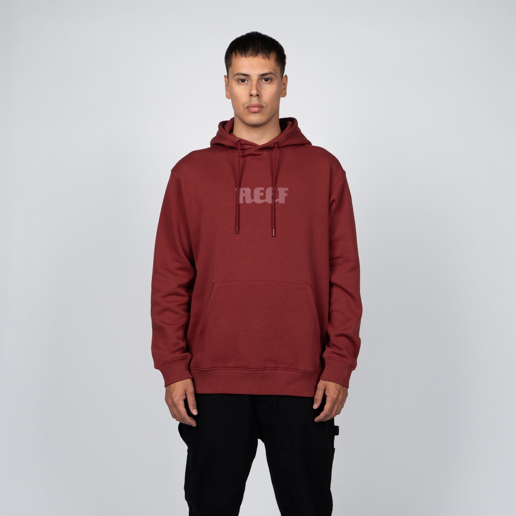 Polerón Hoodie Reef Men Red Logo Light Red