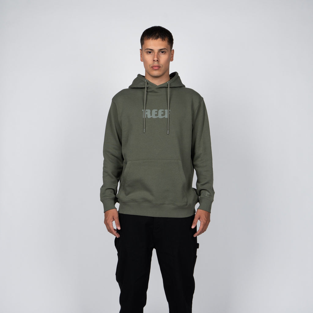 Polerón Hoodie Reef Men Green Logo light Green