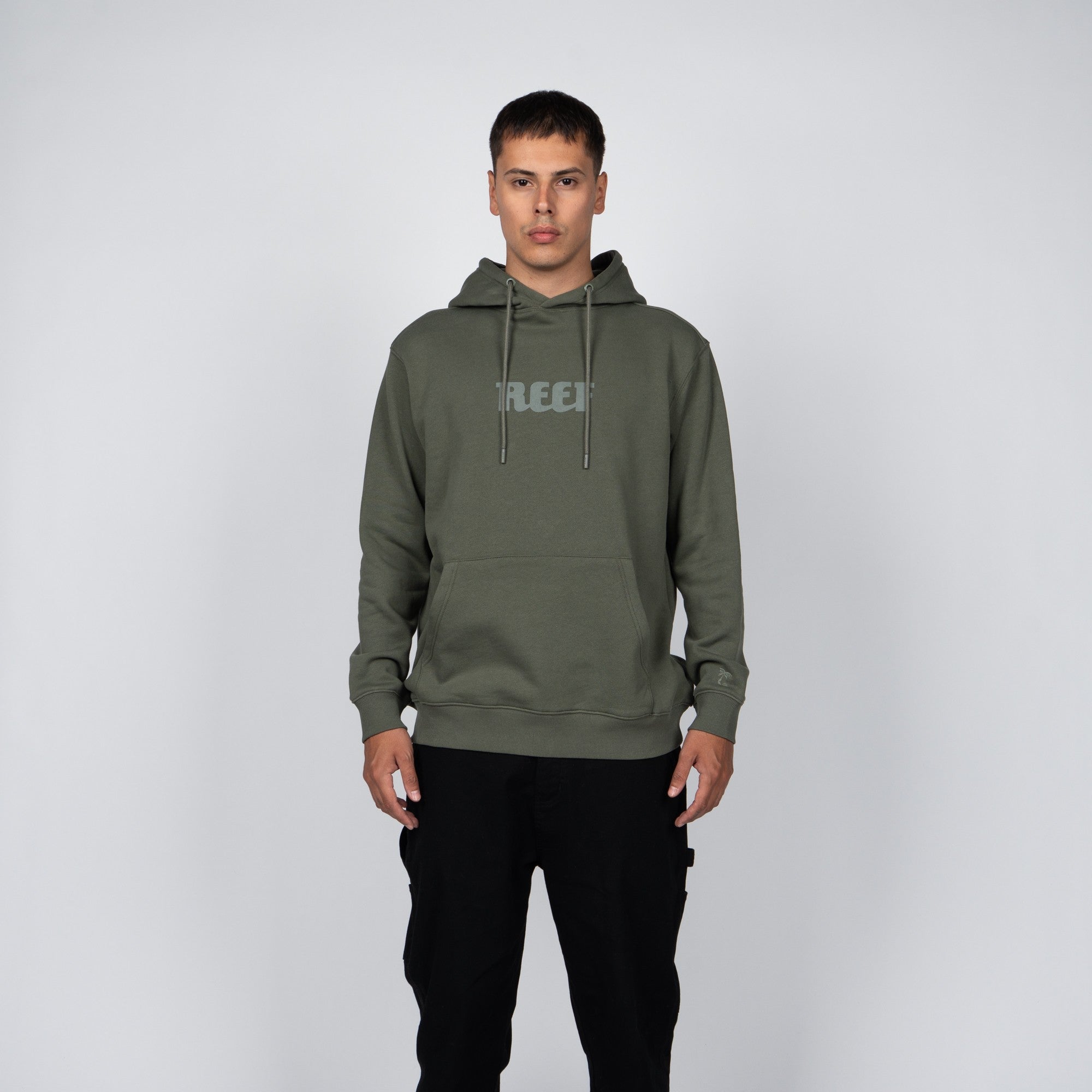 Polerón Hoodie Reef Men Green Logo light Green
