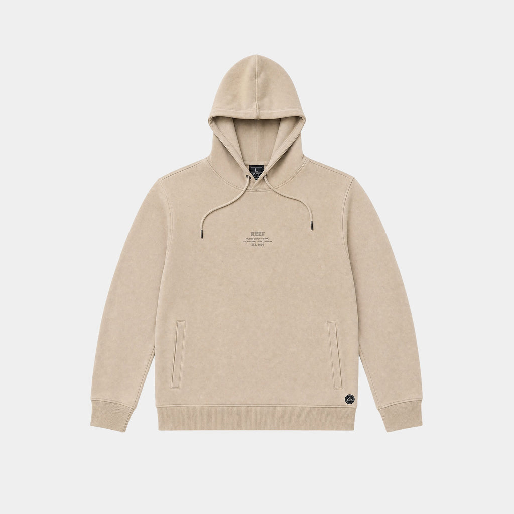 Polerón Reef Men Hoodie Beige Logo