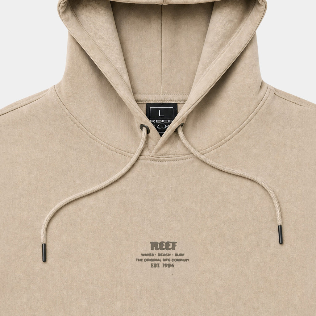 Polerón Reef Men Hoodie Beige Logo