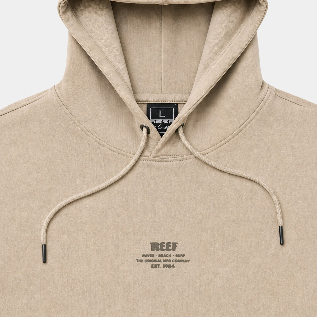 Polerón Reef Men Hoodie Beige Logo