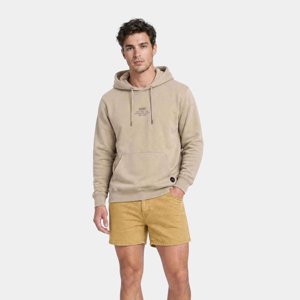 Polerón Reef Men Hoodie Beige Logo