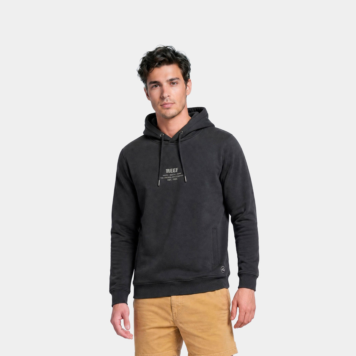Polerón Reef Men Hoodie Negro Logo