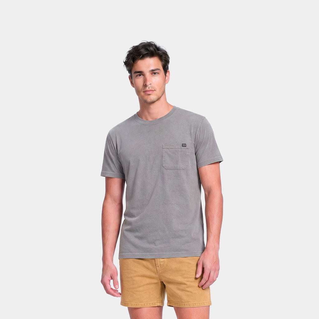Polera Reef Men Basic Pocket Grey