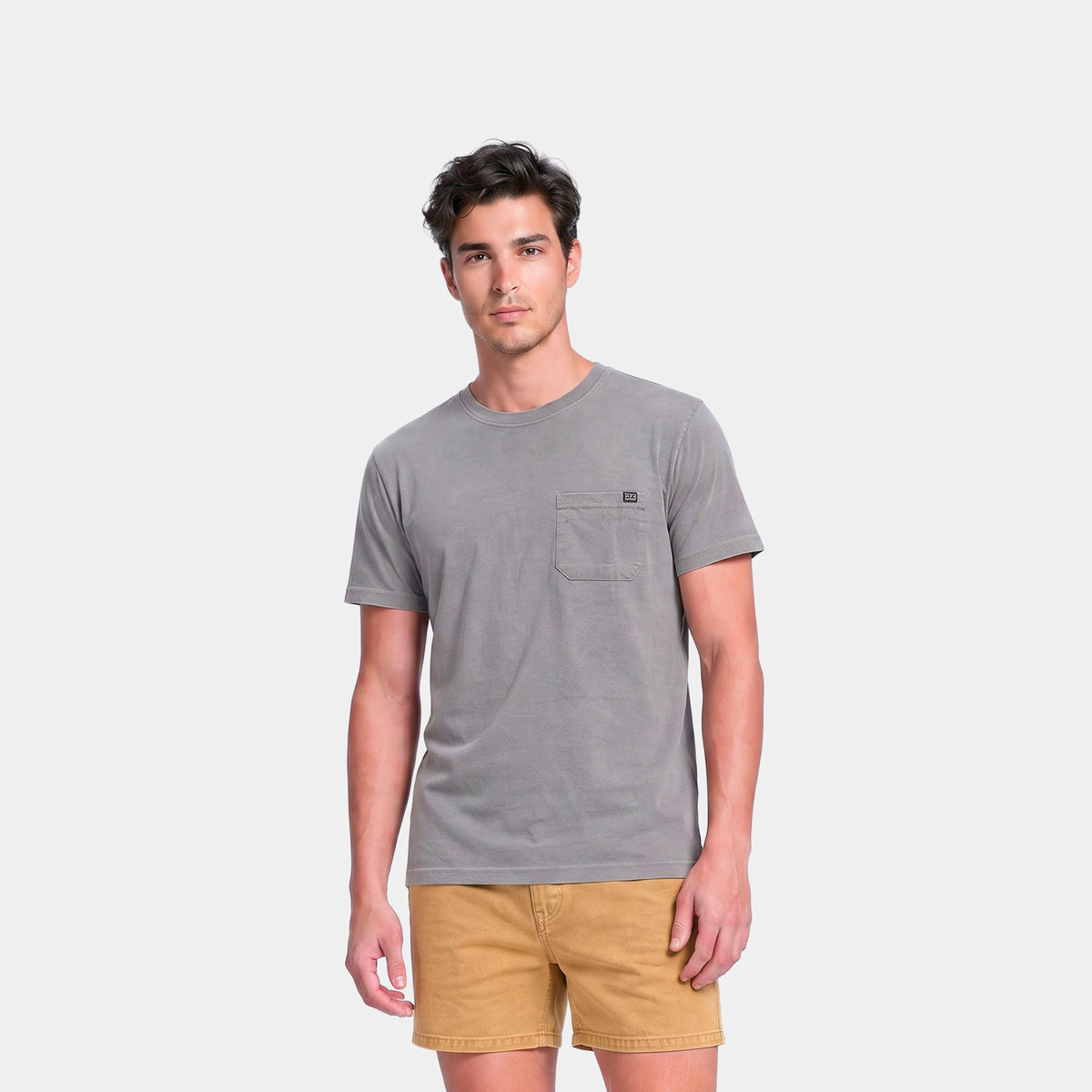 Polera Reef Men Basic Pocket Grey