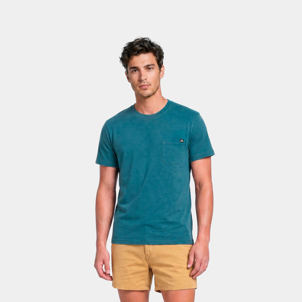 Polera Reef Men Basic Pocket Blue Petrol