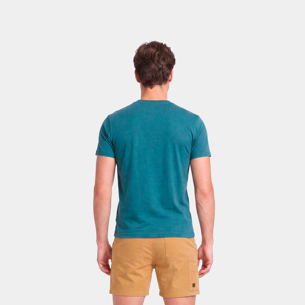 Polera Reef Men Basic Pocket Blue Petrol