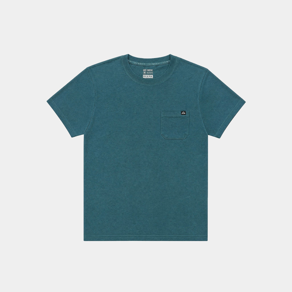 Polera Reef Men Basic Pocket Blue Petrol