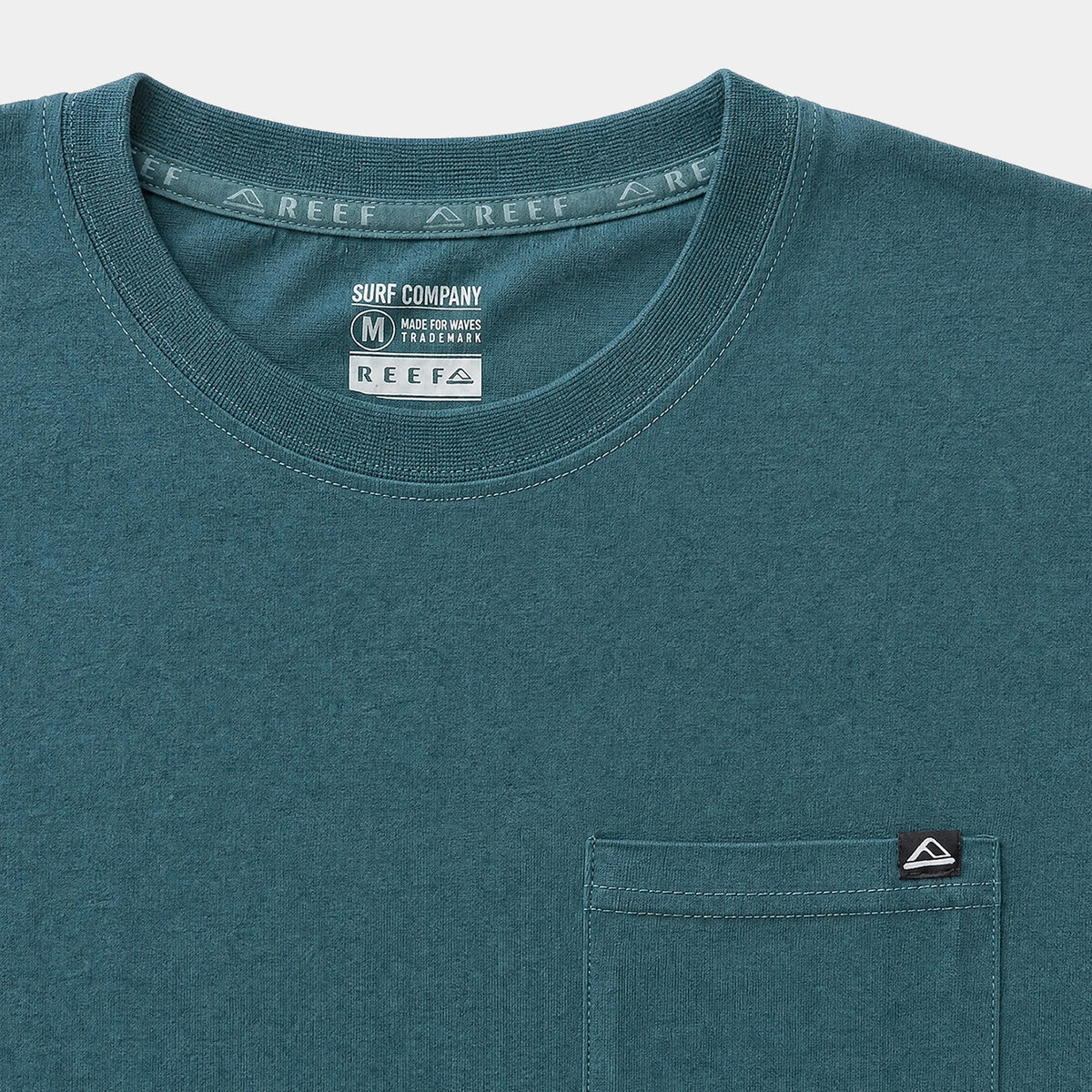 Polera Reef Men Basic Pocket Blue Petrol