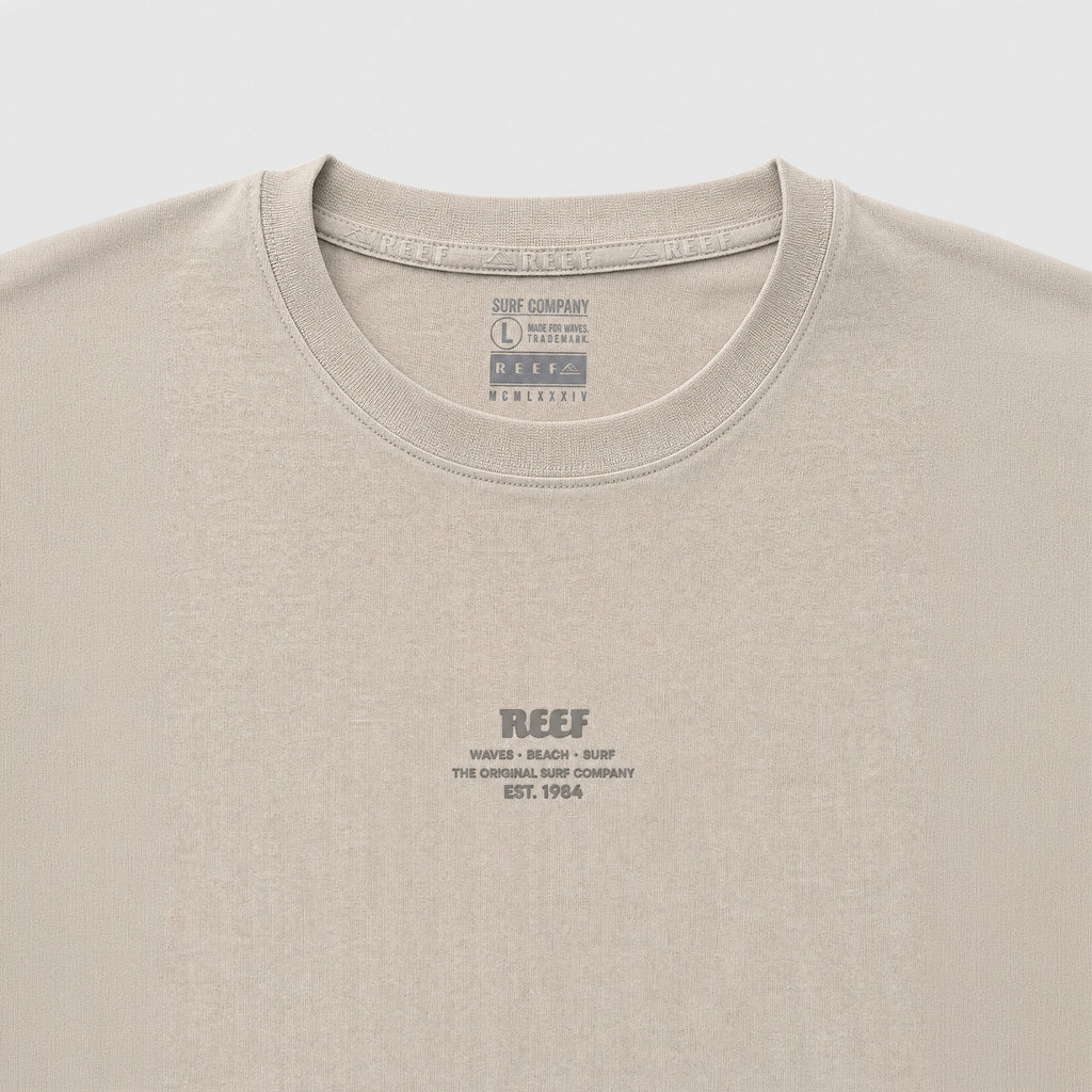 Polera Reef Men Basic Logo The Original Beige