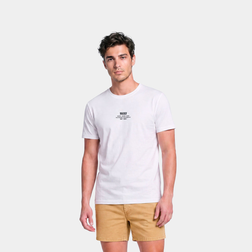 Polera Reef Men Basic Logo The Original White
