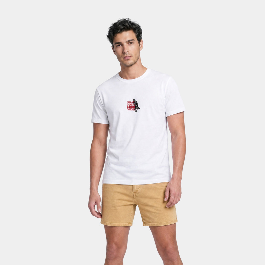 Polera Reef Men Pray For a Good Wave White