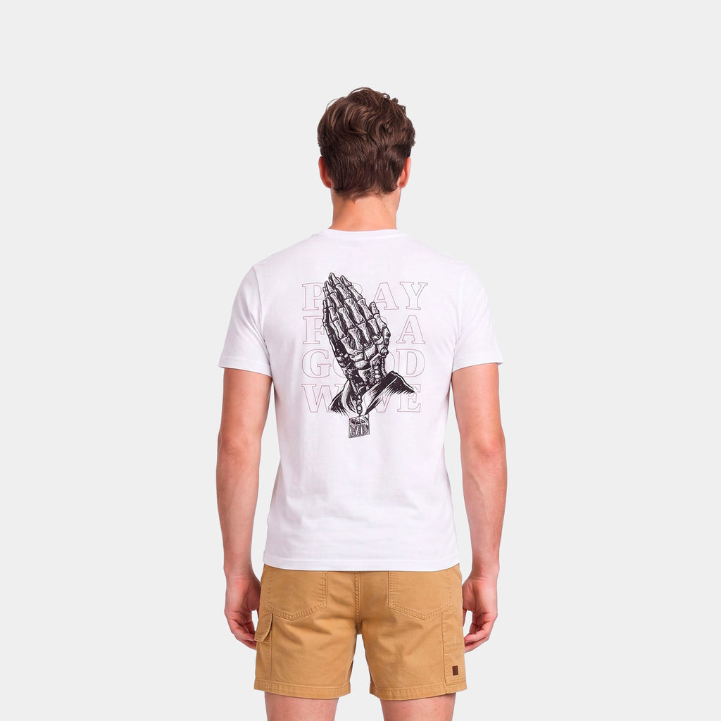 Polera Reef Men Pray For a Good Wave White
