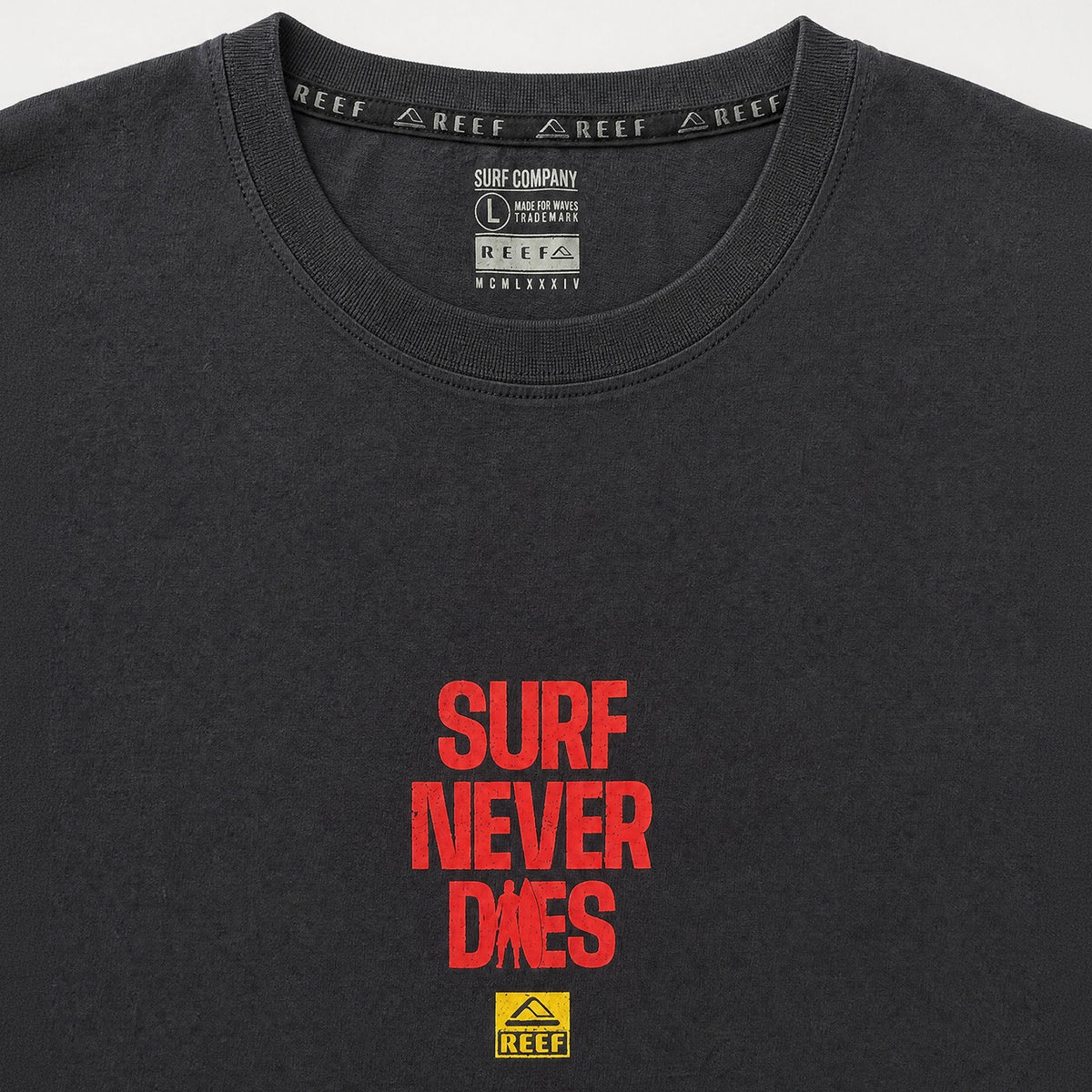 Polera Reef Men Surf Never Dies Black